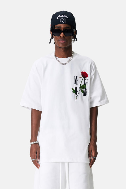 MEDM 자수 로즈 티셔츠 