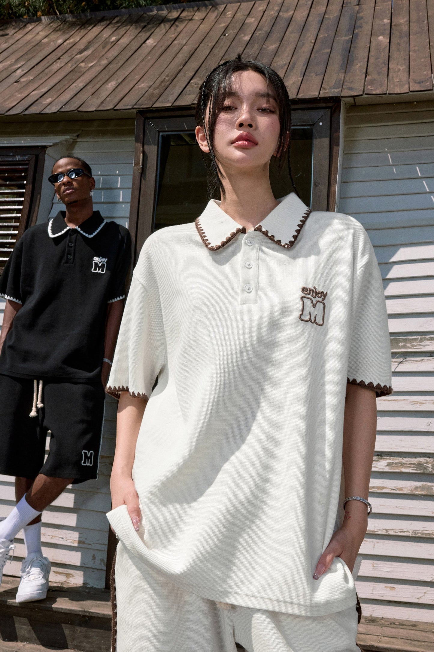 MEDM 와플 폴로 셔츠