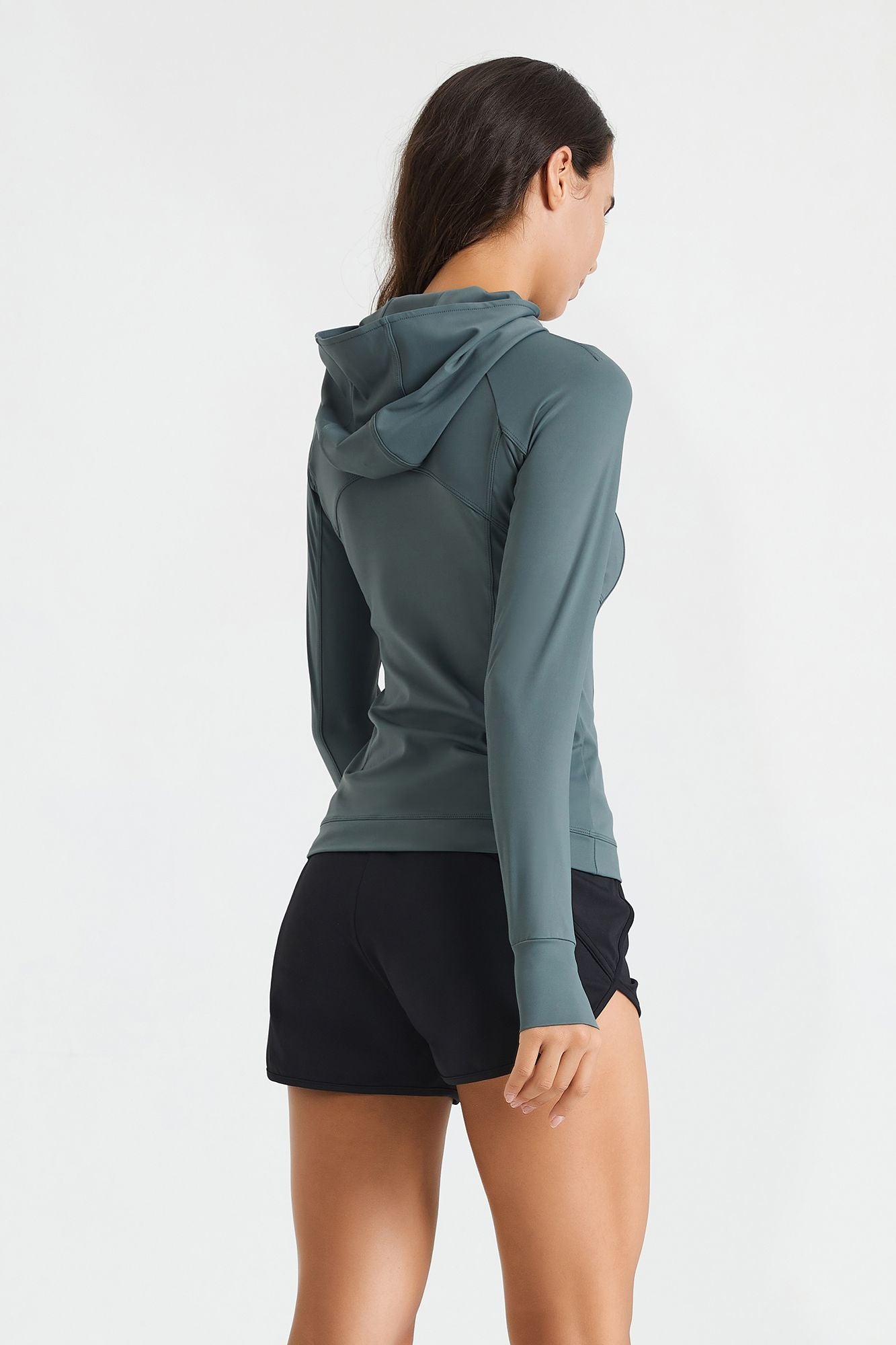 엄지 구멍이 있는 긴 소매 튜닉 스웨트셔츠