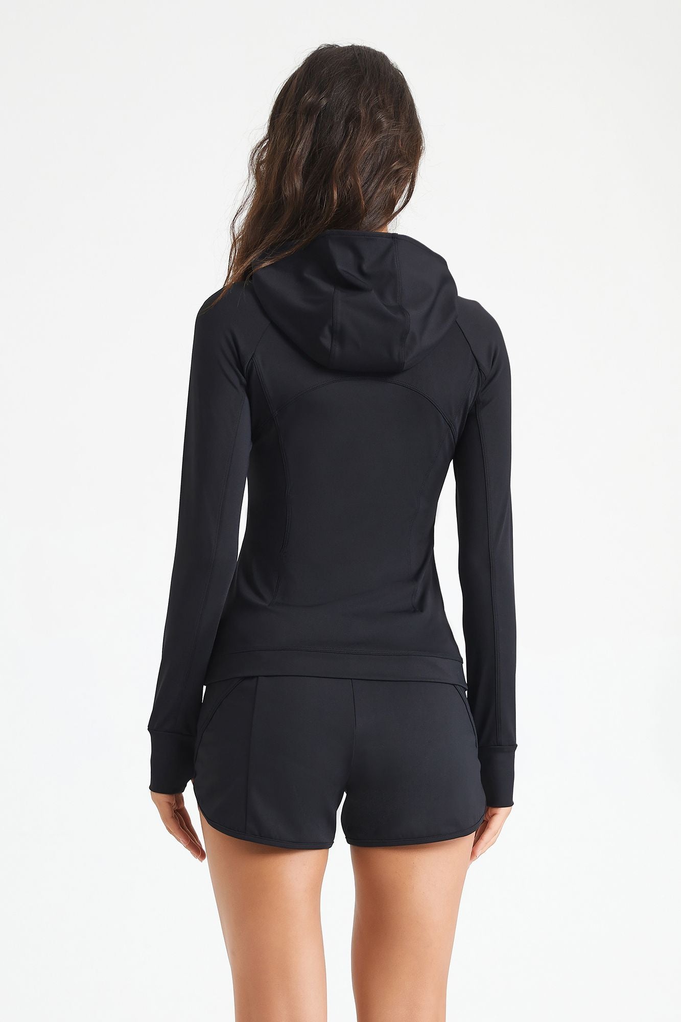 엄지 구멍이 있는 긴 소매 튜닉 스웨트셔츠