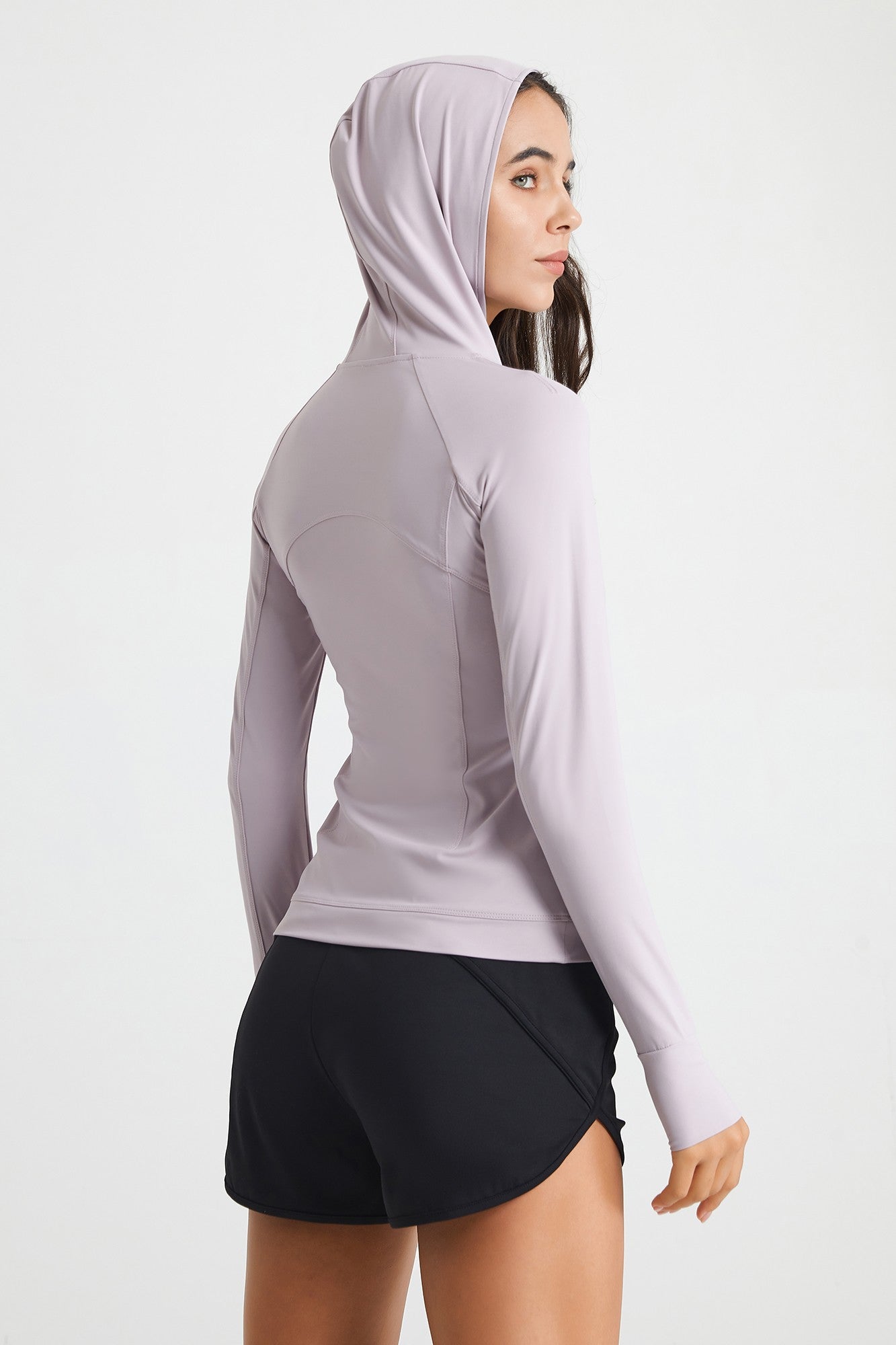 엄지 구멍이 있는 긴 소매 튜닉 스웨트셔츠