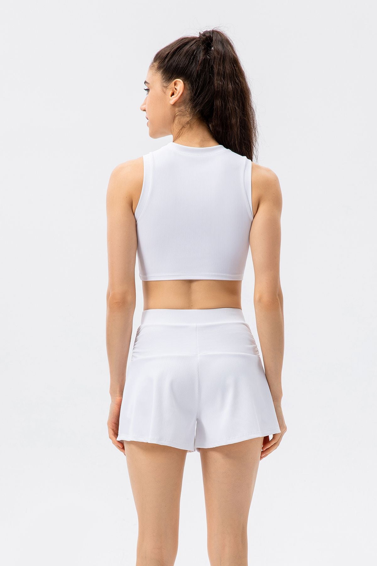 Ribbed Tank Top and Shorts Athleisure Set