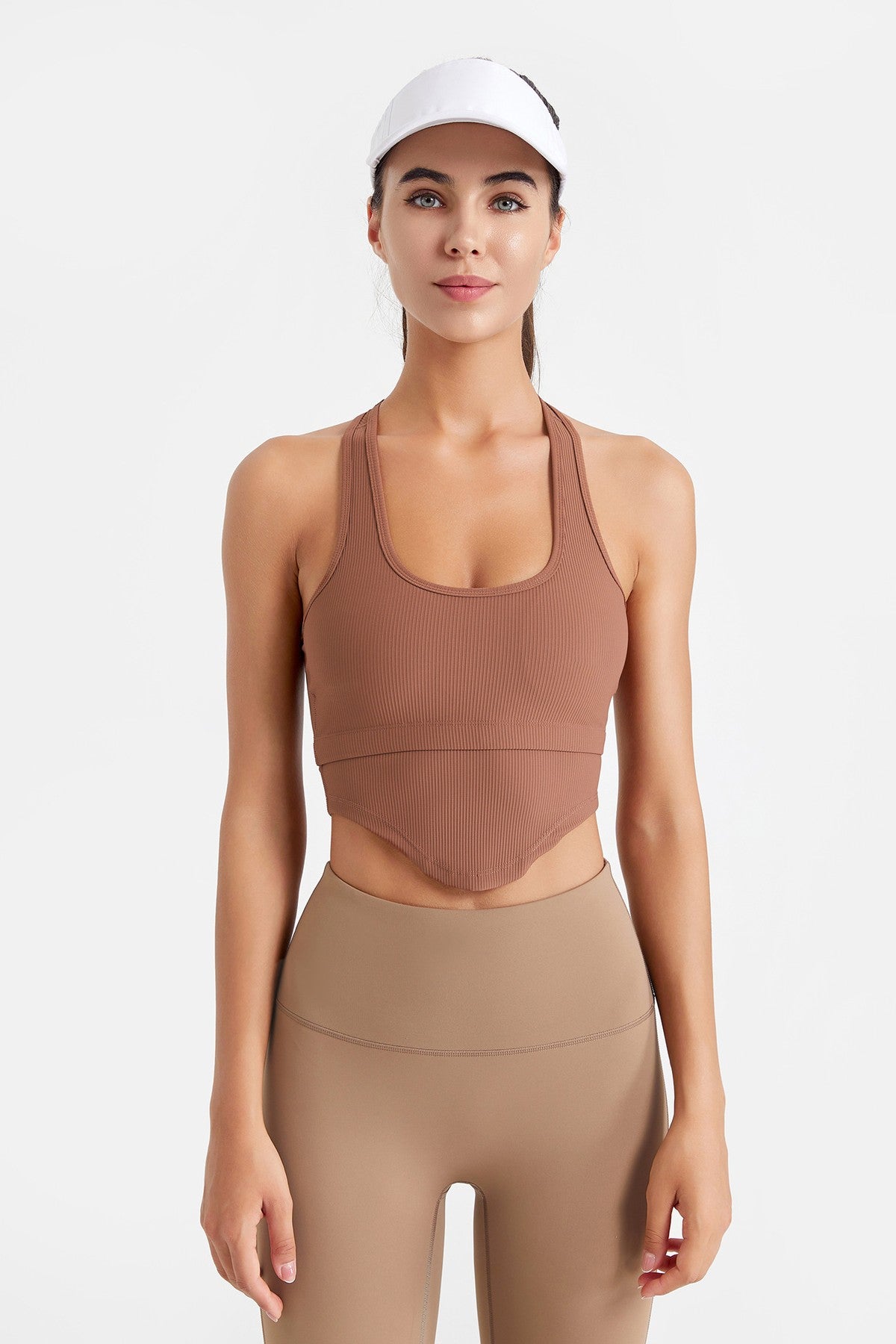 Ribbed Sleeveless Bustier Crop Top