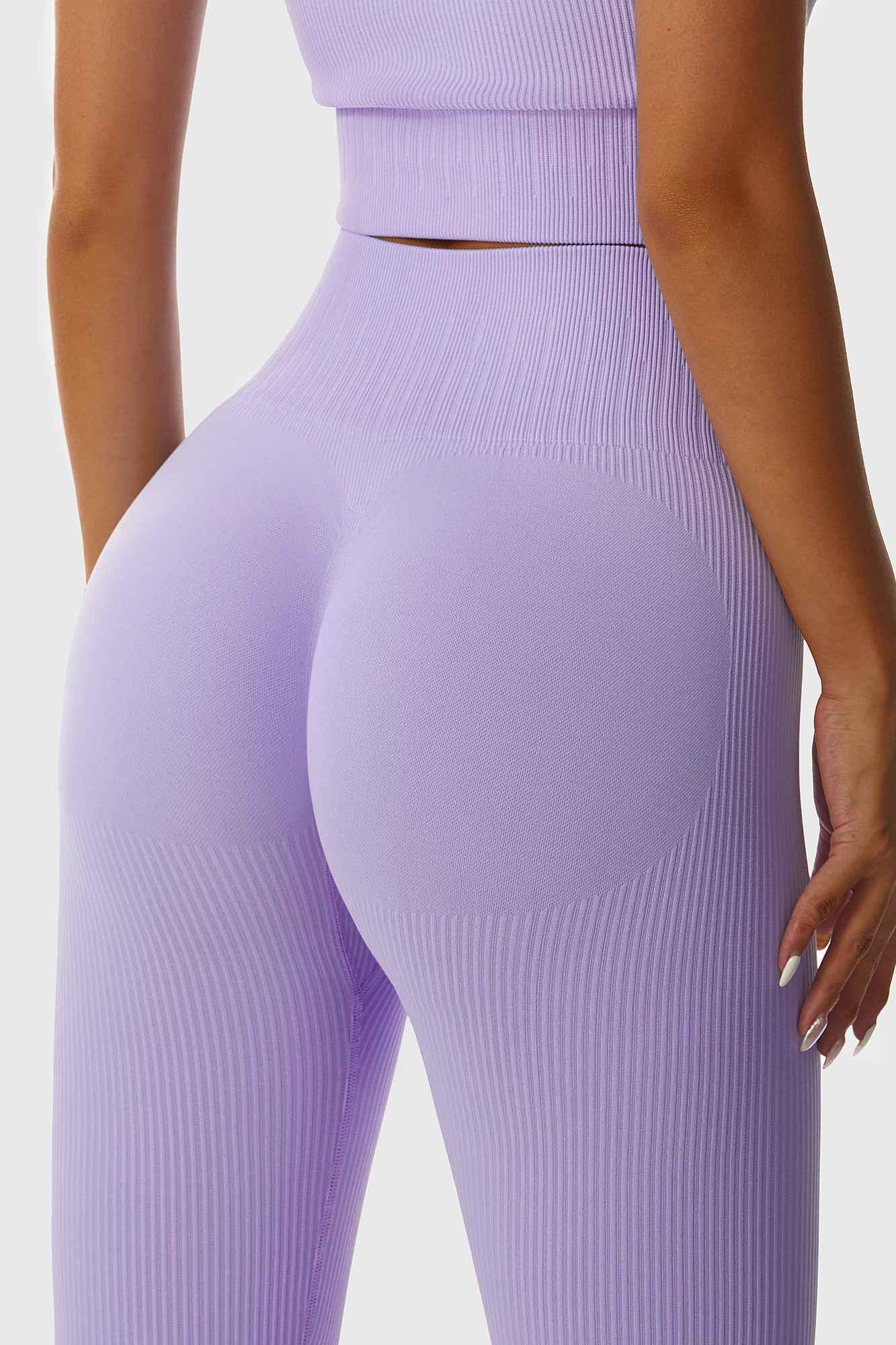 Ribbed Tie Front Seamless Workout Leggings