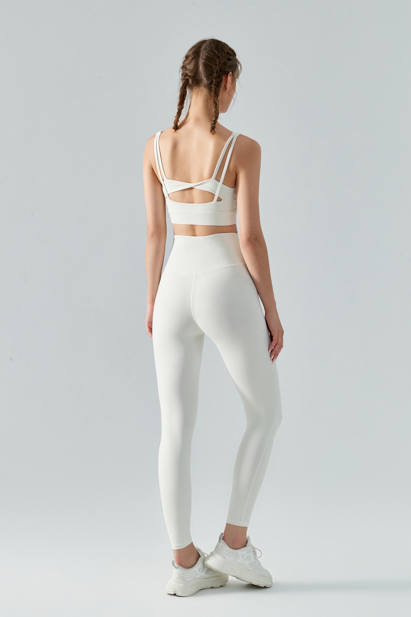 Side Ruched Asymmetrical Waistband Leggings