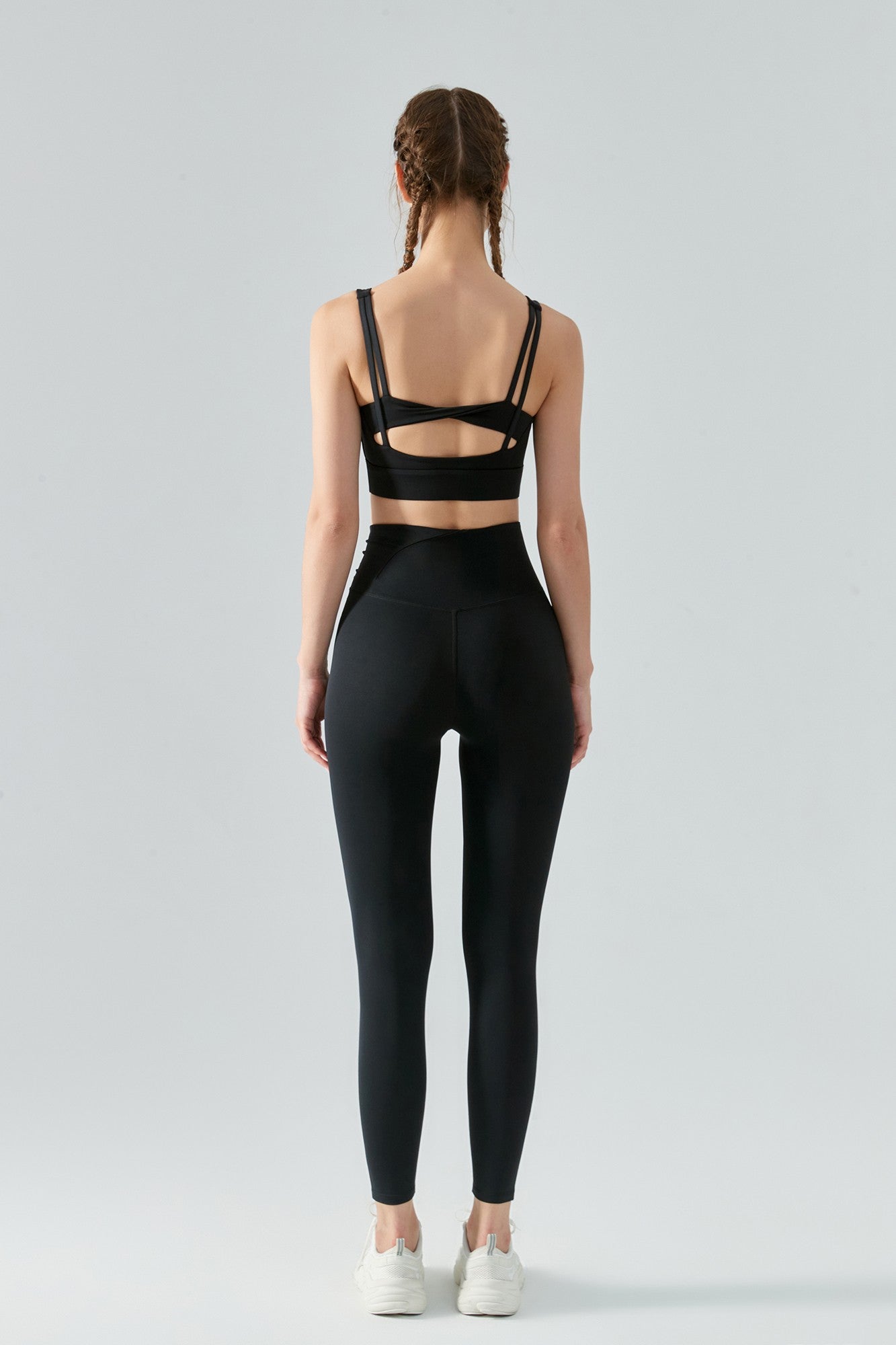 Side Ruched Asymmetrical Waistband Leggings