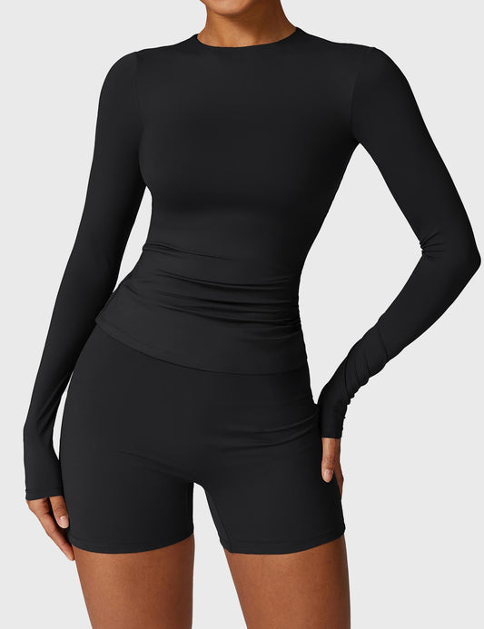 긴 소매 크루넥 티셔츠 