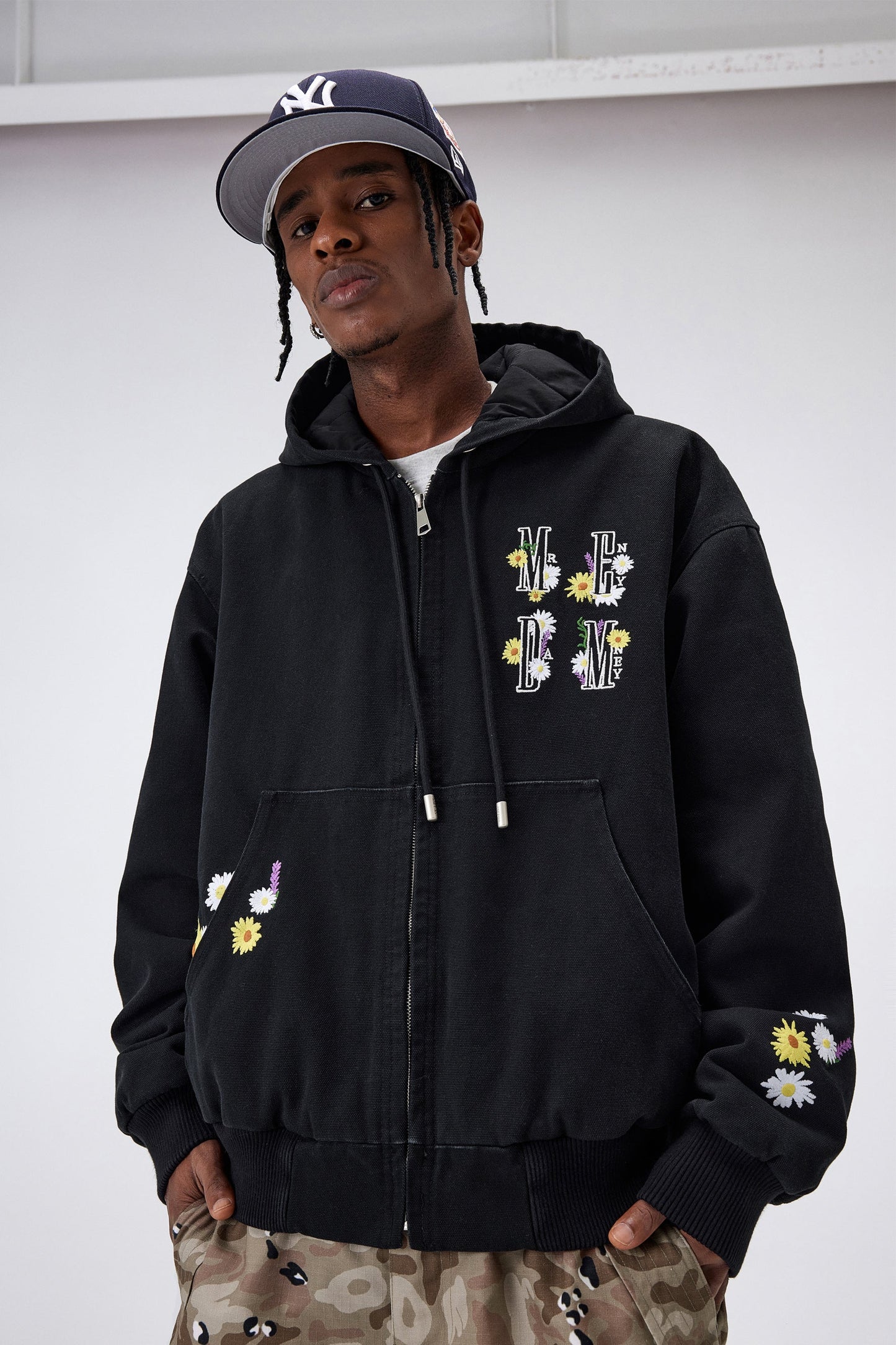 MEDM 퀼티드 지퍼 후디