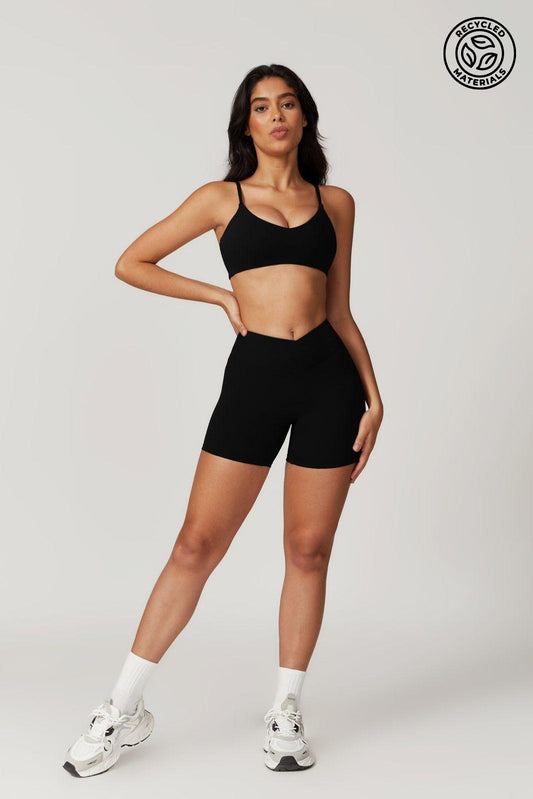 Zoe Sports Bra & Shorts Set - Black