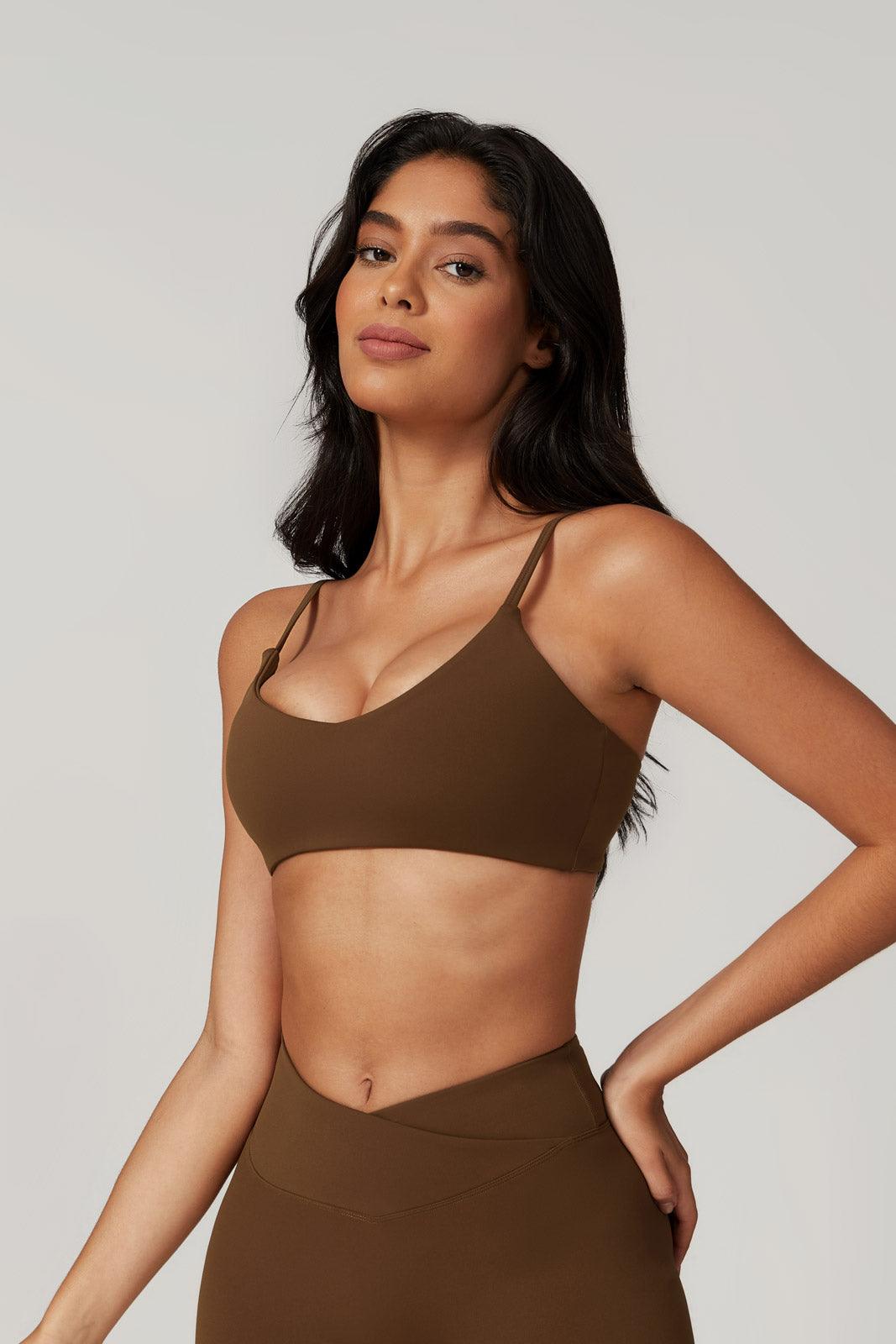 Zoe Sports Bra & Shorts Set - Brown