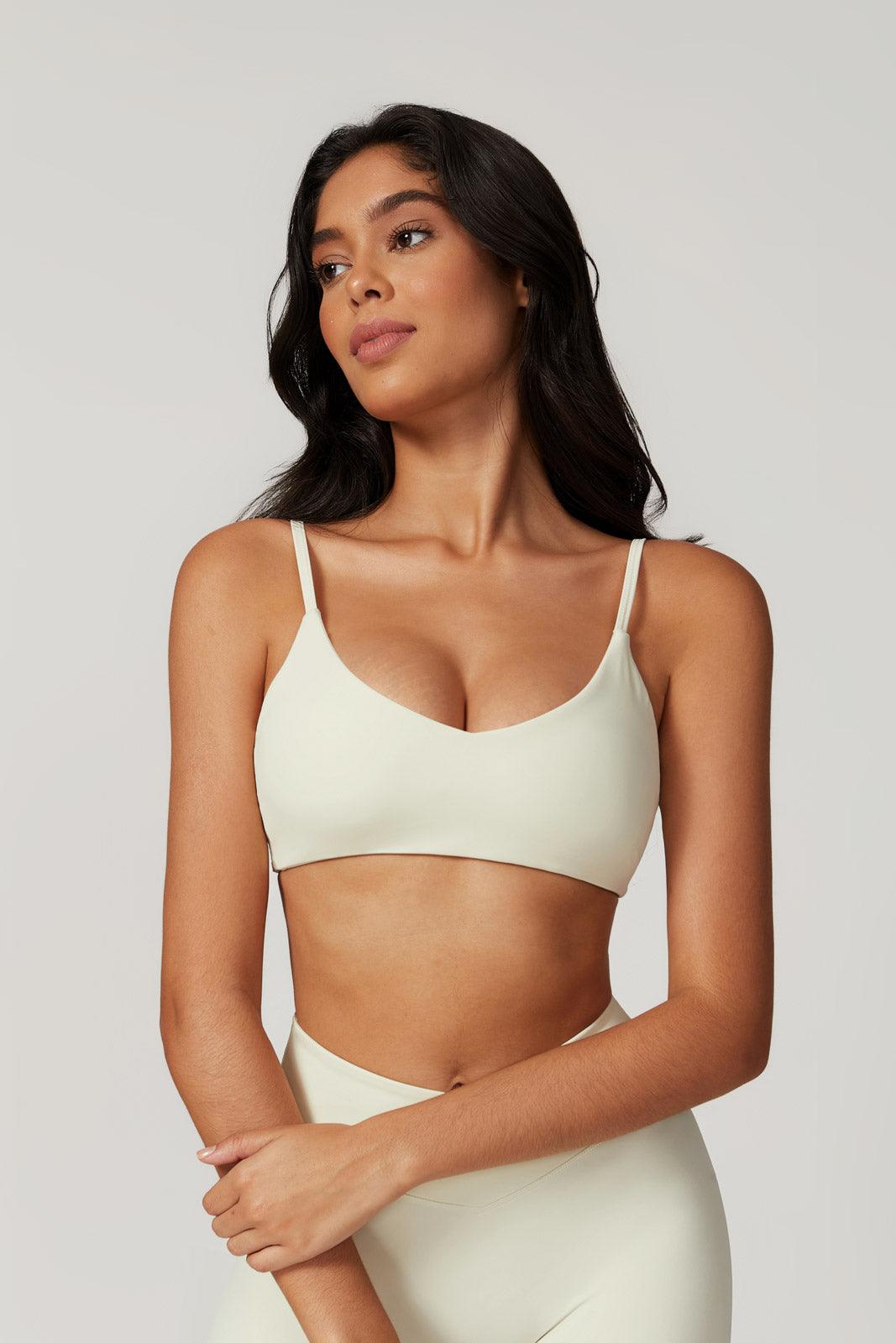 Zoe Sports Bra & Shorts Set - Cream