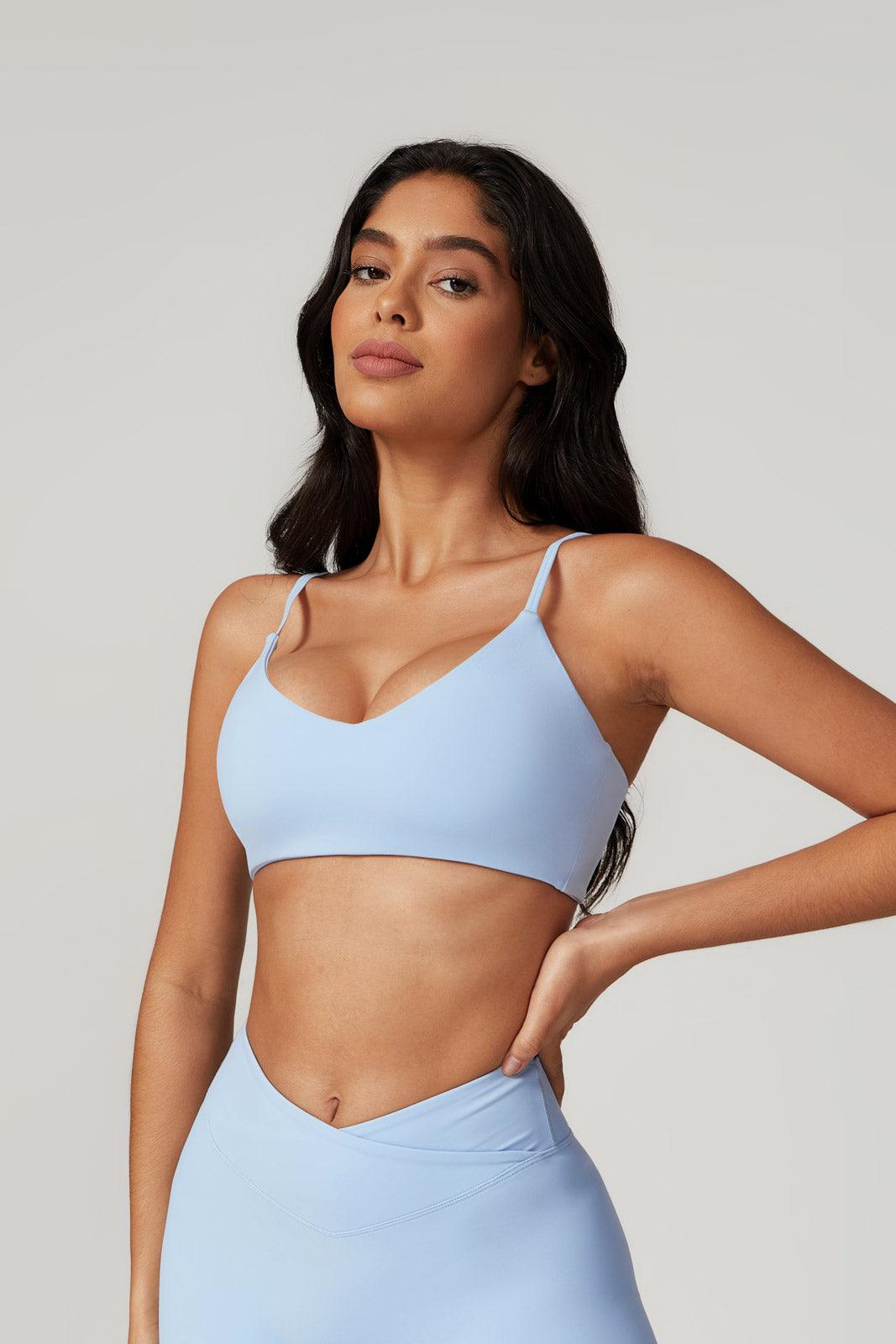 Zoe Sports Bra & Shorts Set - Ice Blue