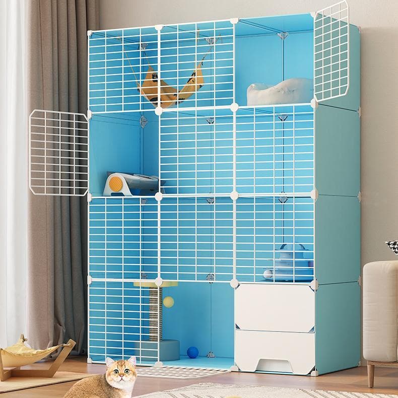 PP Cat Villa  Include Cat Litter Box Blue