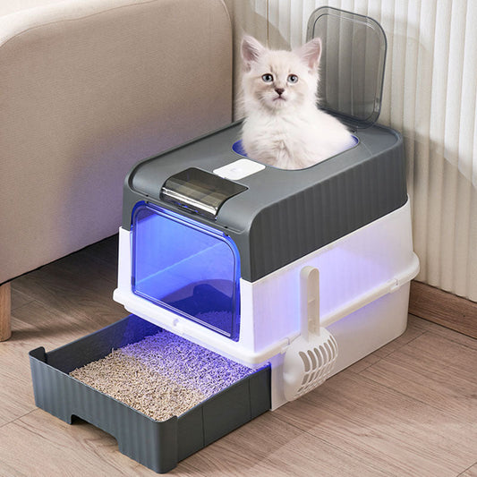 Ultraviolet Sterilization Fully Enclosed Drawer Cat Litter Box