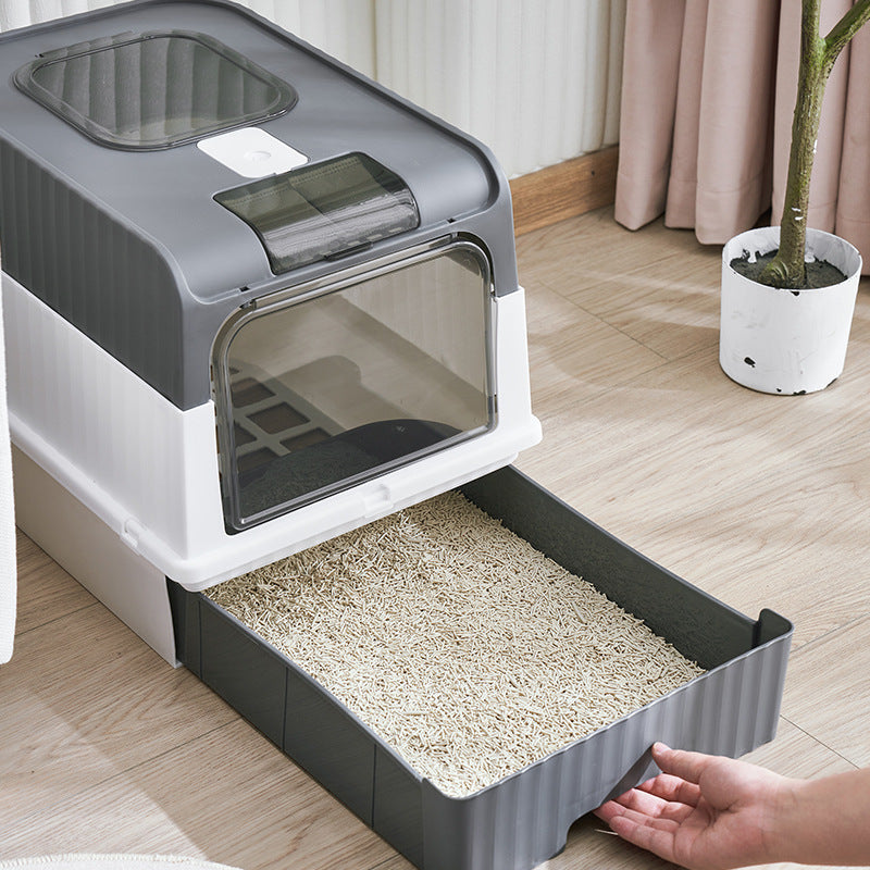 Ultraviolet Sterilization Fully Enclosed Drawer Cat Litter Box