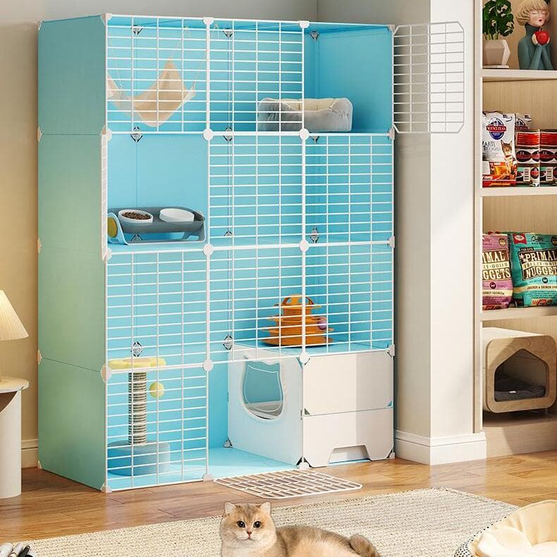 PP Cat Villa  Include Cat Litter Box Blue