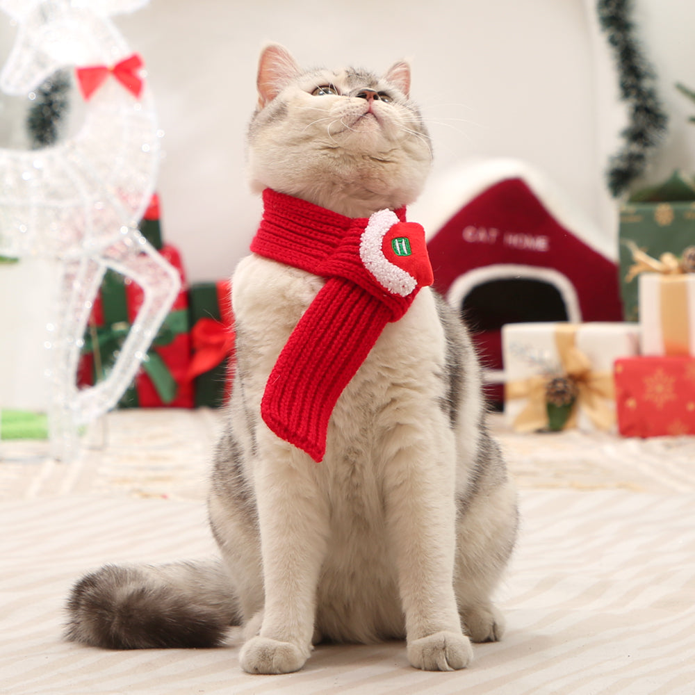 Warm Christmas Pet Clothes Santa Scarf