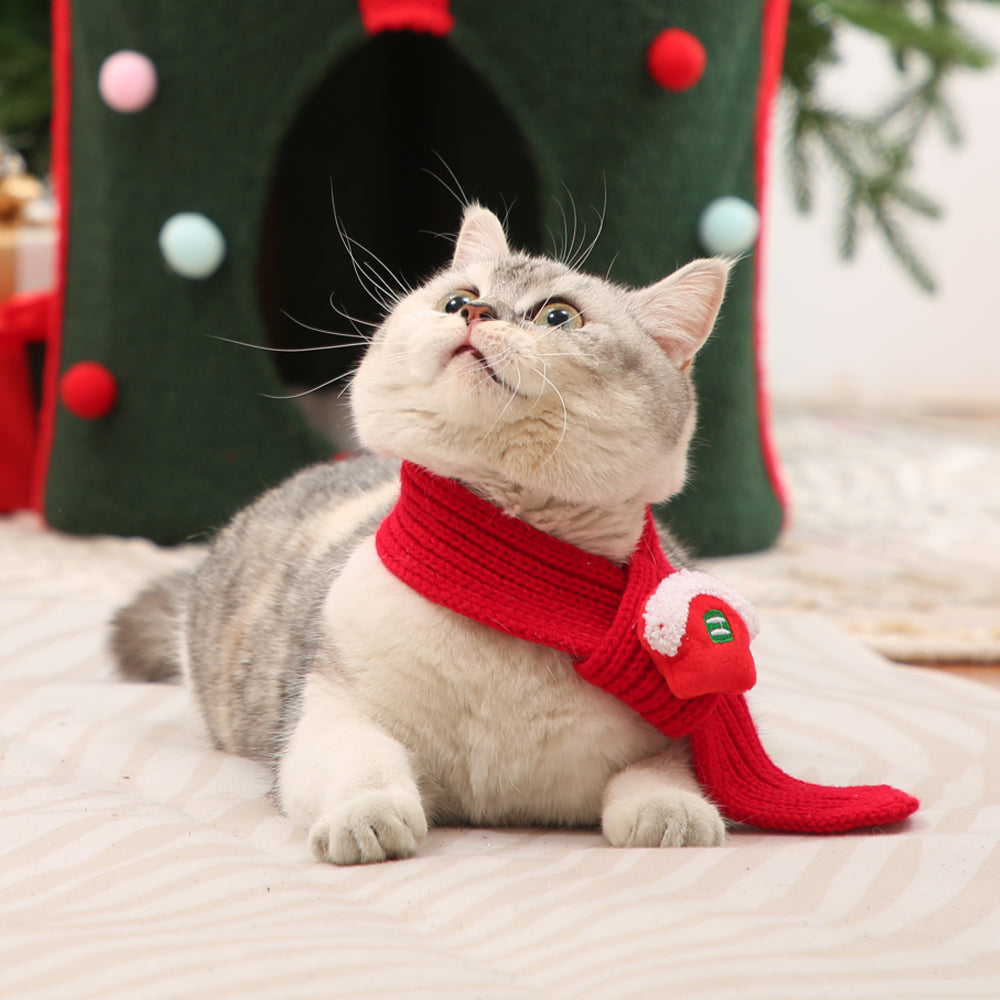 Warm Christmas Pet Clothes Santa Scarf