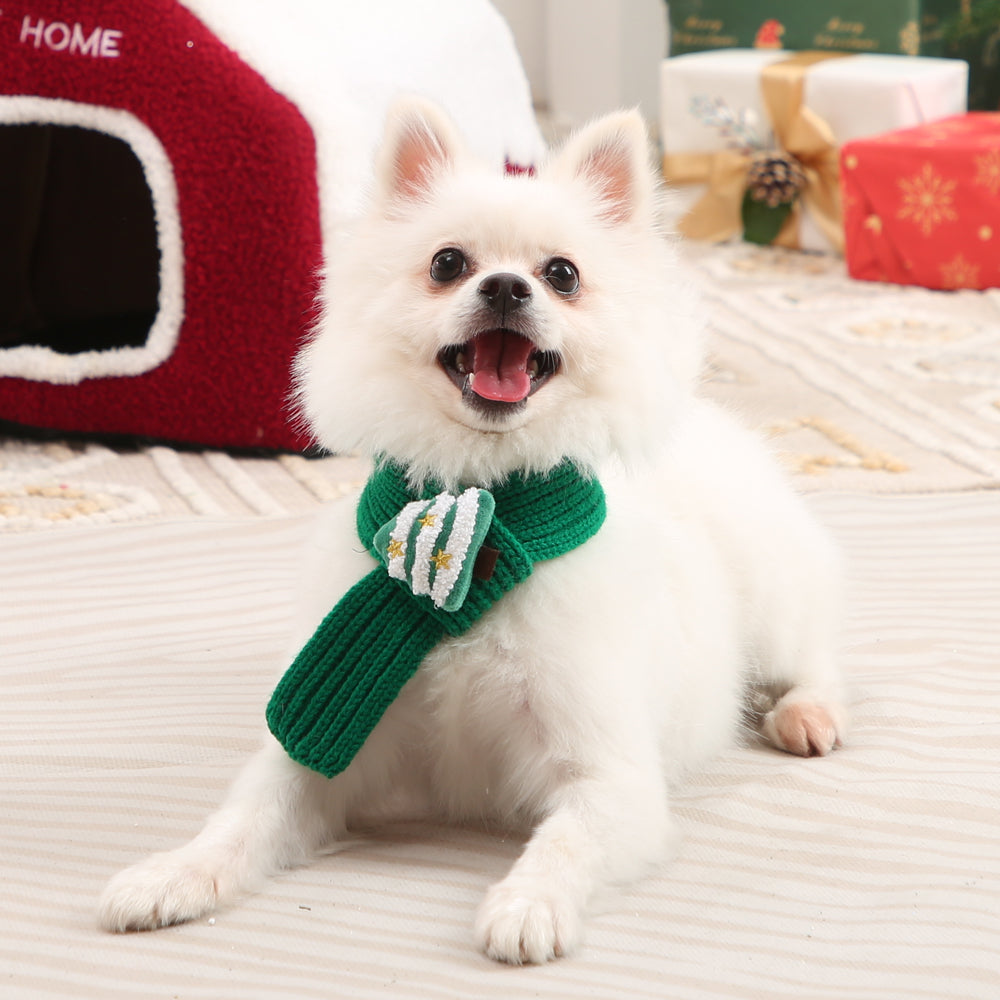 Warm Christmas Pet Clothes Santa Scarf