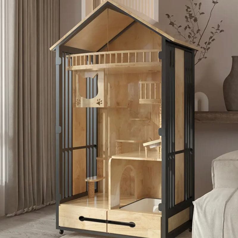 Solid Wood Cat Villa 176cm