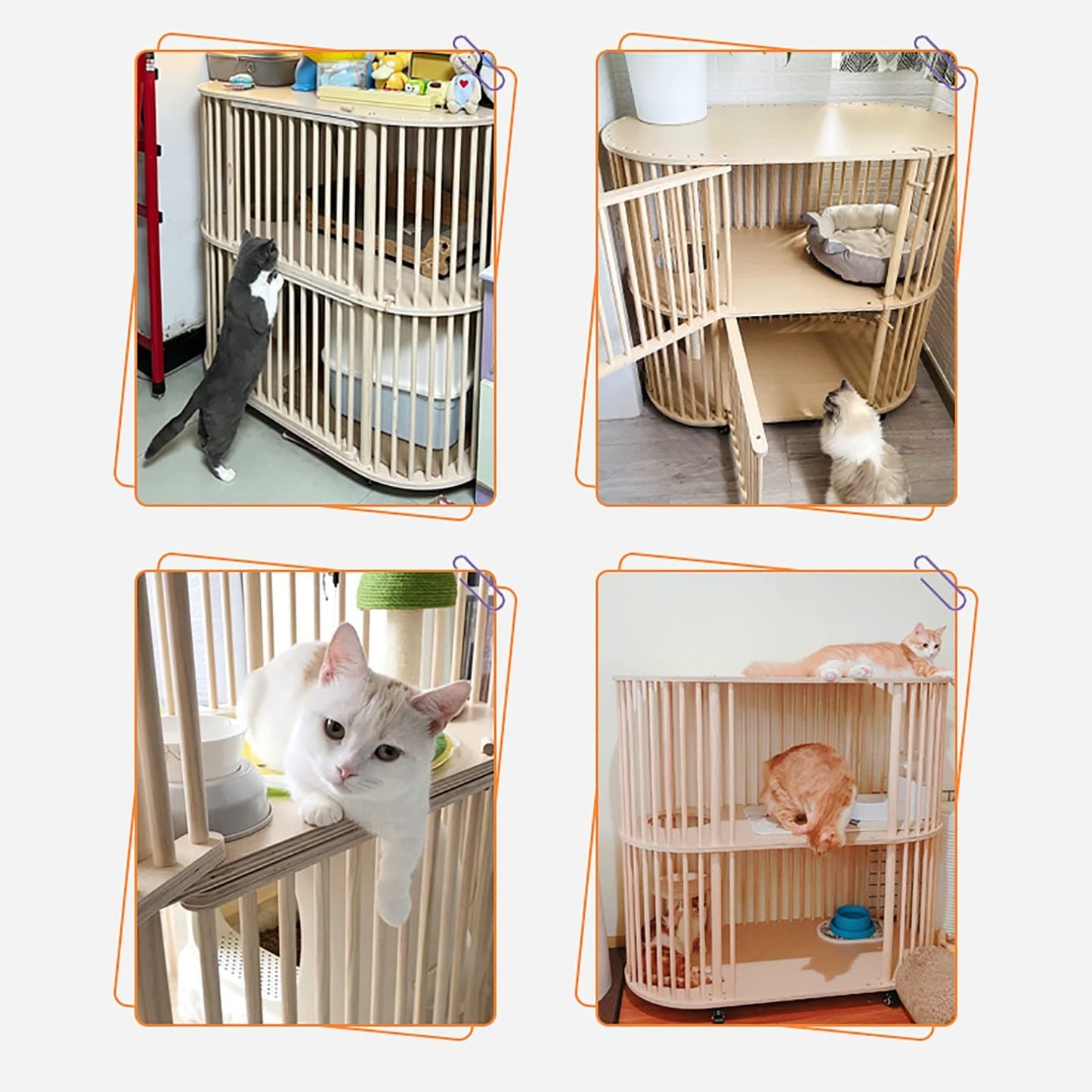 Solid Wood Multi-layer Large Space Luxury Cattery Cat Villa