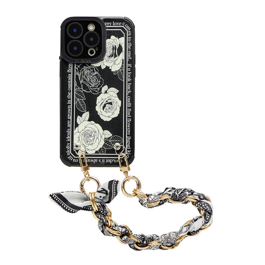 Vintage Floral Phone Case with Chain