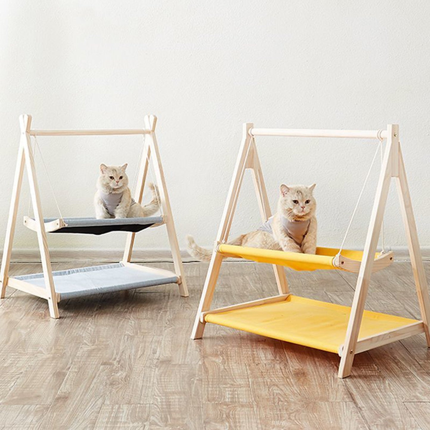 Solid Wood Cat Hammock Double Layer Shaker Cat Nest