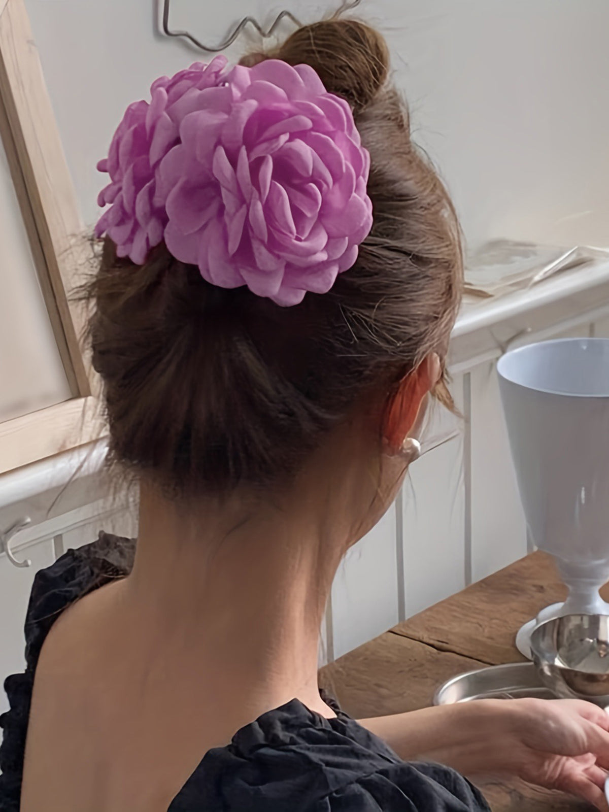 Large Rose Flower Hair Claw