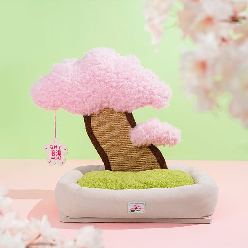 Sakura /Pine Tree Cat Bed and Cat Scratching Pads