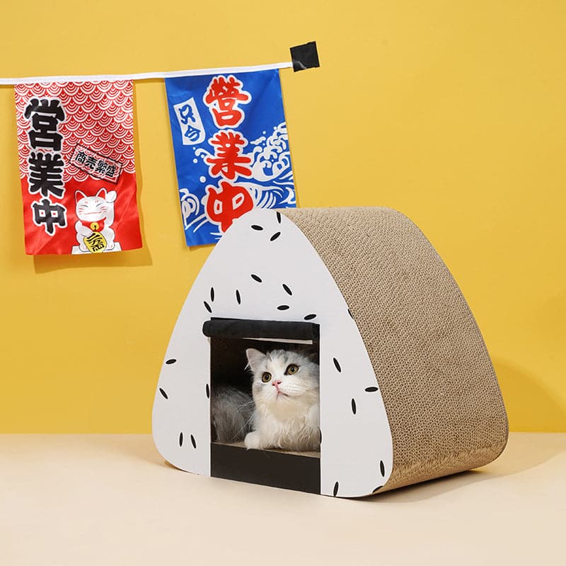 Rice Ball cat Scratch Board, Cat House