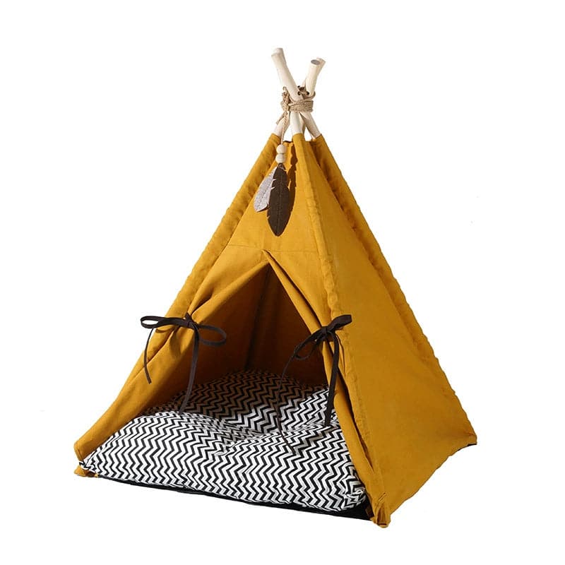 Sunset Yellow Cat House Semi-enclosed Pet Tent