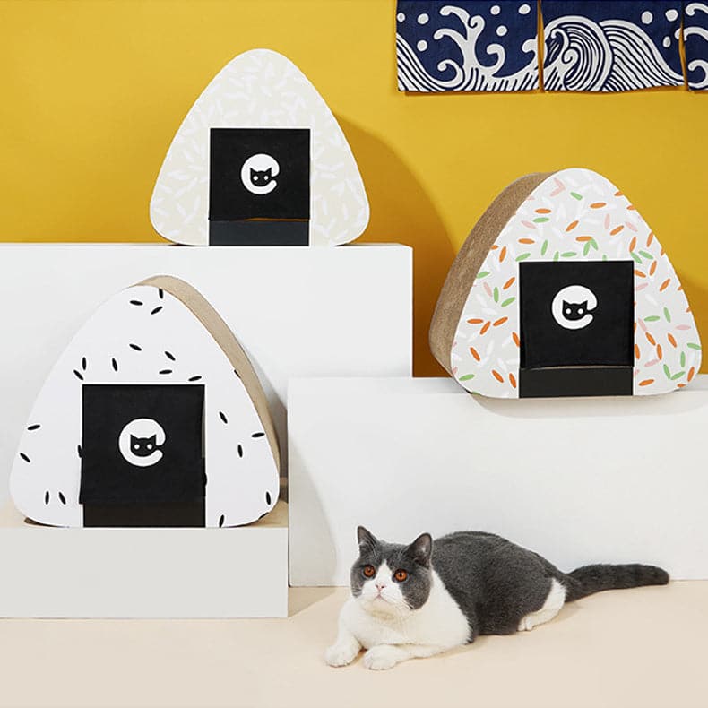 Rice Ball cat Scratch Board, Cat House