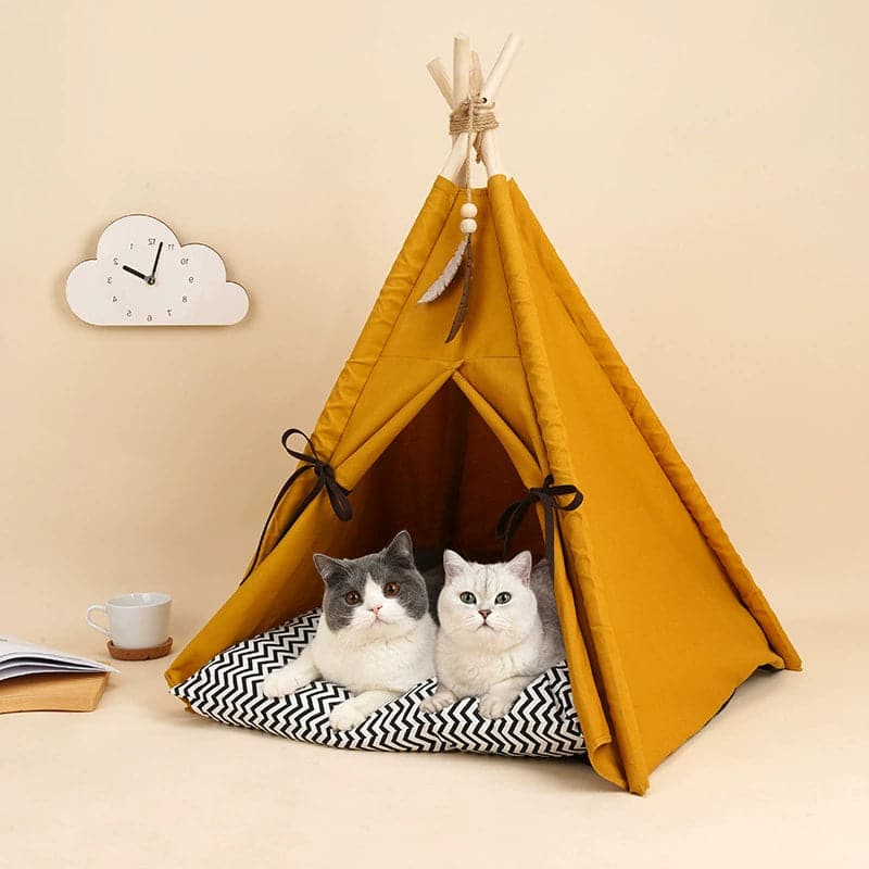 Sunset Yellow Cat House Semi-enclosed Pet Tent