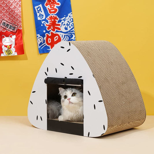 Rice Ball cat Scratch Board, Cat House