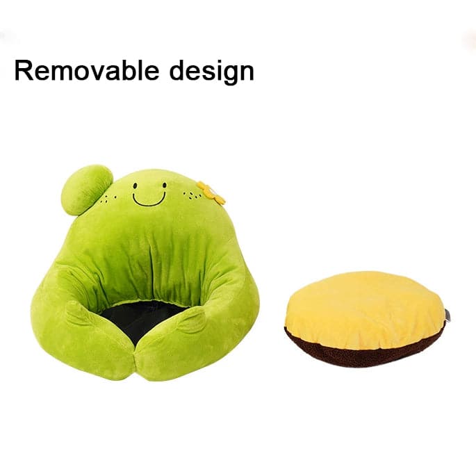 Orange /Frog Cuddler Cat Beds Orange /Green