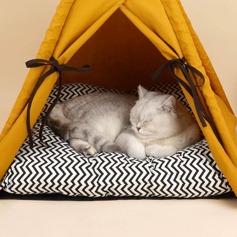 Sunset Yellow Cat House Semi-enclosed Pet Tent