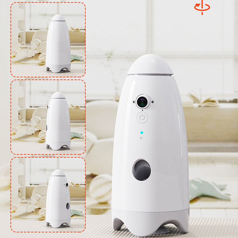 Rotating Pet Monitoring Camera with Treat Dispenser