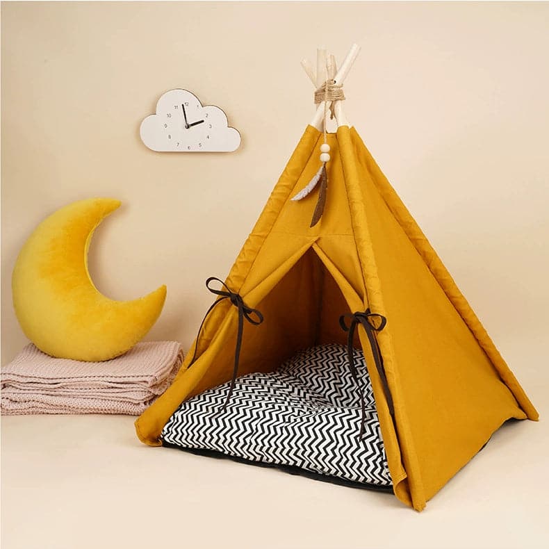 Sunset Yellow Cat House Semi-enclosed Pet Tent