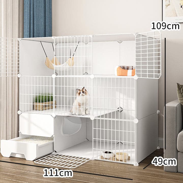 PP Cat Villa  Include Cat Litter Box White