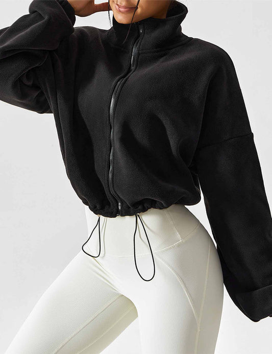 풀집업 플리스 크롭 재킷 